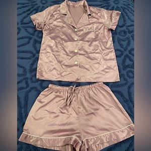 Satin button down pajamas